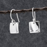 Artemis Small Square Silver Dangle Earrings