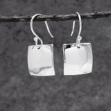 Artemis Square Silver Dangle Earrings