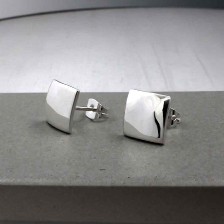 Artemis Small Square Silver Stud Earrings