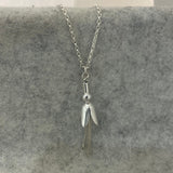 Móinéir Large Fuchsia Flower Silver Pendant