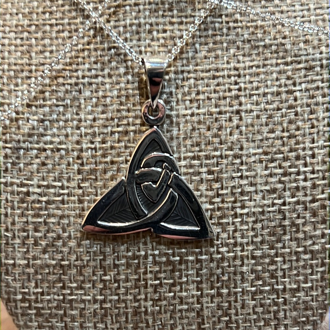 Celtic Skewed Trinity Knot Silver Pendant