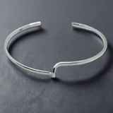 Uisce - Soft Wave with Crest Cuff Silver Bracelet