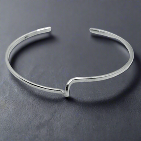 Uisce Soft Wave with Crest Silver Cuff Bracelet,Ê Shop affordable, high-quality jewellery in Kinsale, West Cork, Ireland designed by