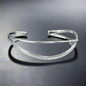 Uisce Double Wave Silver Cuff Bracelet,Ê Shop affordable, high-quality jewellery in Kinsale, West Cork, Ireland designed by