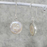 Péarla Biwa Pearl Coin Silver Dangle Earrings