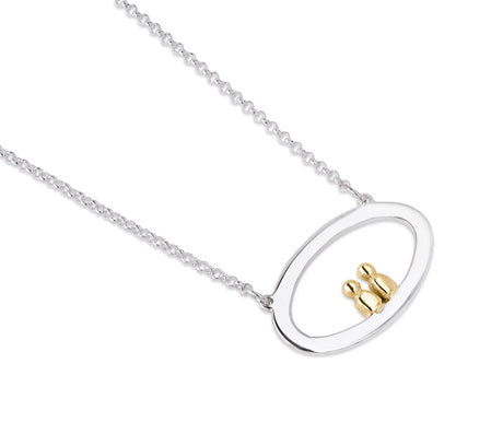 Clan 9ct Gold and Silver Pendant (2 Adults & 1 Child)