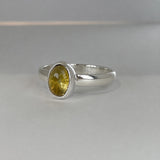 Candy Citrine Oval Cabochon Silver Ring
