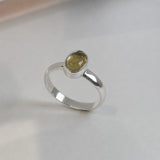 Candy Citrine Oval Cabochon Silver Ring