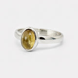 Candy Citrine Oval Cabochon Silver Ring