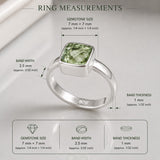 Candy Green Amethyst Faceted Silver Ring