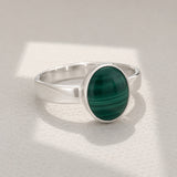 Candy Green Malachite Silver Ring