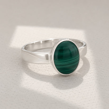 Candy Green Malachite Silver Ring