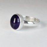 Candy Oval Amethyst Cabochon Silver Ring