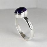 Candy Oval Amethyst Cabochon Silver Ring