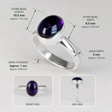 Candy Oval Amethyst Cabochon Silver Ring