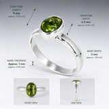 Candy Peridot Oval Cabochon Silver Ring