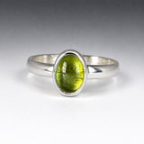 Candy Peridot Oval Cabochon Silver Ring