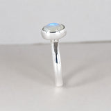 Candy Rainbow Moonstone Oval Cabochon Silver Ring