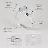 Candy Rainbow Moonstone Oval Cabochon Silver Ring