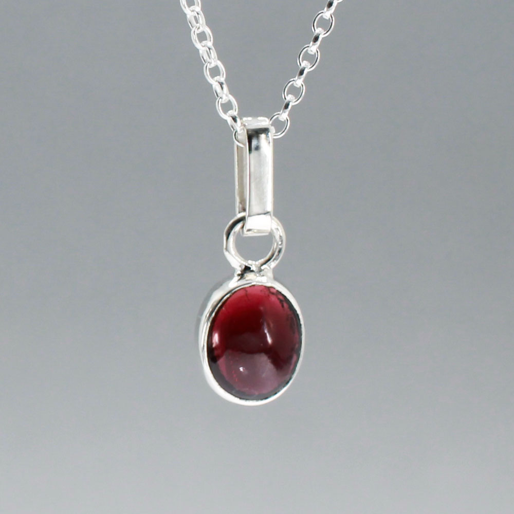 Candy - Red Garnet Silver Pendant