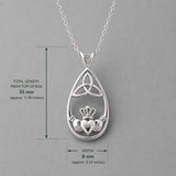 Celtic Drop Featuring Claddagh with Trinity Silver Pendant