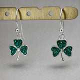 Celtic Shamrock with CZ Silver Dangle Earrings