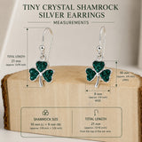 Celtic Shamrock with CZ Silver Dangle Earrings