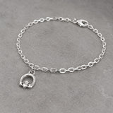 Celtic Tiny Claddagh Arch Silver Charm Bracelet