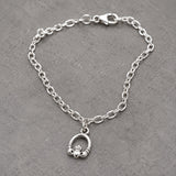 Celtic Tiny Claddagh Arch Silver Charm Bracelet