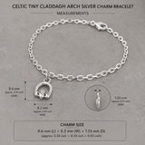 Celtic Tiny Claddagh Arch Silver Charm Bracelet