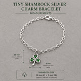 Celtic Tiny Shamrock with CZ Silver Charm Silver Bracelet