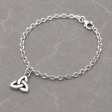 Celtic Tiny Trinity Charm Silver Bracelet