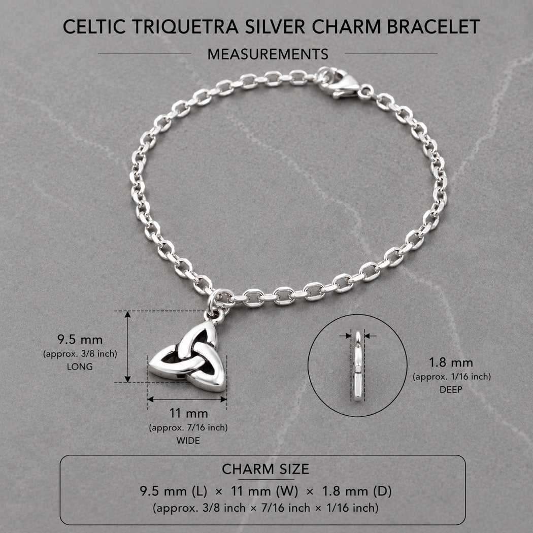 Celtic Tiny Trinity Charm Silver Bracelet