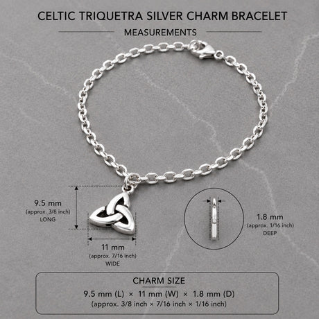 Celtic Tiny Trinity Charm Silver Bracelet