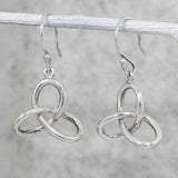 Celtic Trinity Knot Silver Dangle Earrings