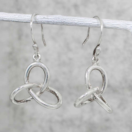 Celtic Trinity Knot Silver Dangle Earrings