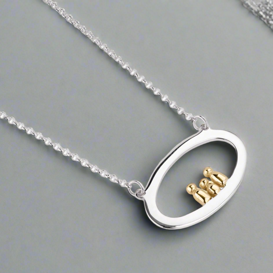 Clan 9ct Gold and Sterling Silver Oval Pendant