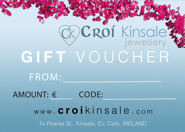 Croí Kinsale Jewellery Gift Voucher Best gift idea in west cork kinsale Ireland Gift for girlfriend, gift for wife, gift idea mom