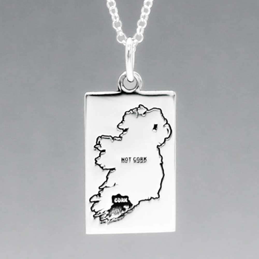 Éire Cork & Not Cork Silver Pendant