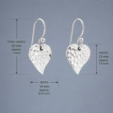 Croí Small Heart Hammered Silver Dangle Earrings