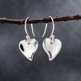 Croí Small Heart Silver Dangle Earrings