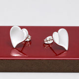 Croí Small Heart Silver Stud Earrings