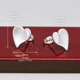 Croí Small Heart Silver Stud Earrings
