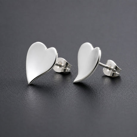 Croí Small Heart Silver Stud Earrings