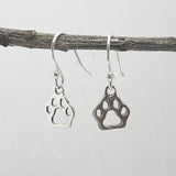 Croí - Ted Paw Print Silver Earrings - Dangle