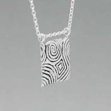 Éire Cropped Square from Newgrange Stone Silver Pendant