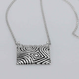 Éire Cropped Square from Newgrange Stone Silver Pendant
