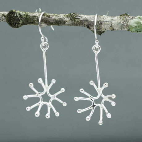 Móinéir Dandelion Silver Dangle Earrings