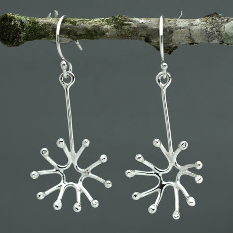 Móinéir Dandelion Silver Dangle Earrings