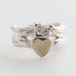 Double Claddagh Ring Silver with 9K Yellow Gold Surface,Ê Shop affordable, high-quality jewellery in Kinsale, West Cork, Ireland designed by Emilio Sotelo Jewelry